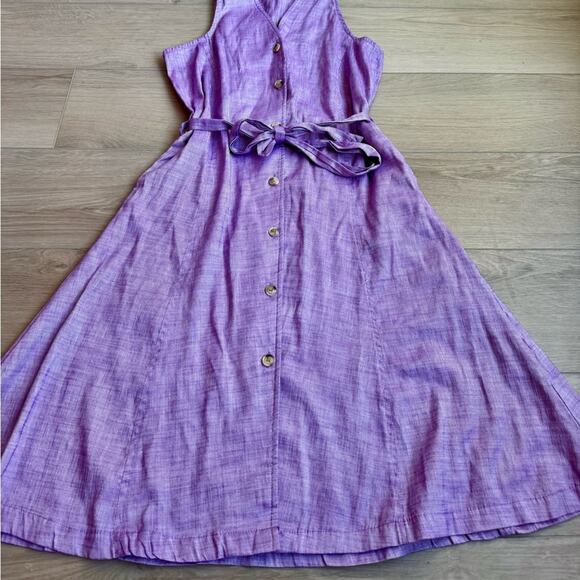 Eden Sleeveless Midi Dress with Tie Lavender Sz Small - Picture 5 of 7